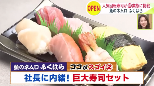ココノススキノにある「魚のネムロふくはら」の寿司セット